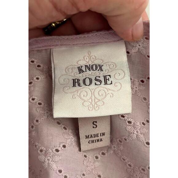 KNOX ROSE Dusty Pink Rayon Cold Shoulder Blouse Top Womens S - Picture 6 of 9